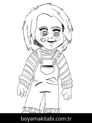 Chucky boyama sayfası – keyifli zaman, renkli çizimler