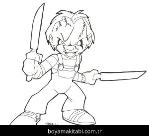 Chucky boyama sayfası – sanatsal çalışma, çocuklar için