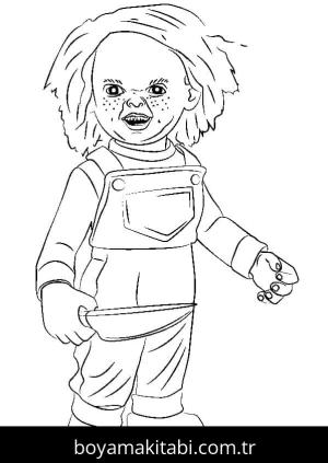 Chucky boyama sayfası – ücretsiz yazdır, boyama etkinliği
