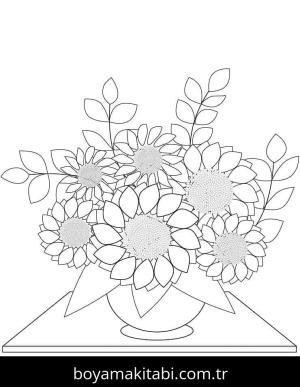 Çiçek Buketi boyama sayfası – yaratıcılık, eğlenceli etkinlik