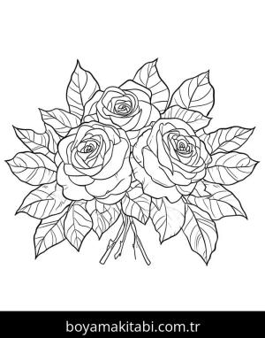 Çiçek Buketi boyama sayfası – PDF indir, sevimli karakter