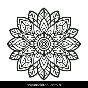 Çiçek Mandala boyama sayfası – okul öncesi, evde etkinlik