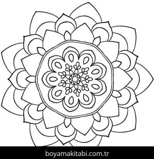 Çiçek Mandala boyama sayfası – yaratıcılık, eğlenceli etkinlik