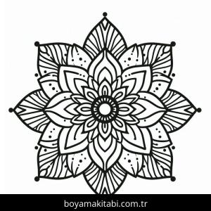 Çiçek Mandala boyama sayfası – sanatsal çalışma, çocuklar için