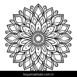 Çiçek Mandala boyama sayfası – el becerilerini geliştirir, boyama çalışması