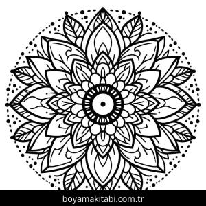 Çiçek Mandala boyama sayfası – çocuklar için, çizgi film temalı