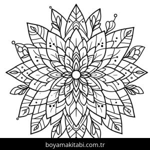 Çiçek Mandala boyama sayfası – boyama etkinliği, çocuk aktivitesi