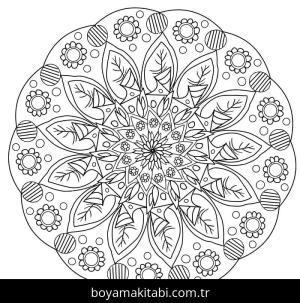 Çiçek Mandala boyama sayfası – okul öncesi, evde etkinlik