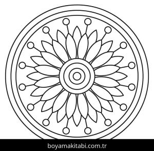 Çiçek Mandala boyama sayfası – yaratıcılığı geliştirir, keyifli zaman