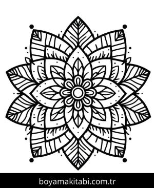 Çiçek Mandala boyama sayfası – çocuk aktivitesi, PDF indir