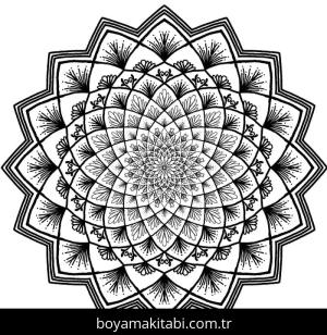 Çiçek Mandala boyama sayfası – keyifli zaman, renkli çizimler