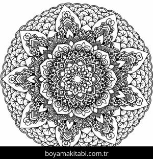 Çiçek Mandala boyama sayfası – eğlenceli etkinlik, el becerilerini geliştirir