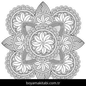 Çiçek Mandala boyama sayfası – renkli çizimler, okul öncesi