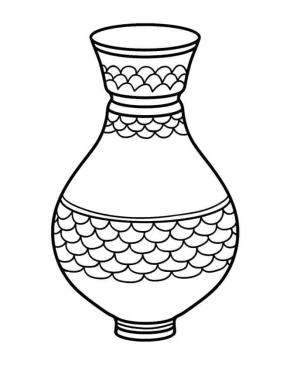 Çiçek Vazosu boyama sayfası,  coloring page, Güzel Çiçek Vazo Sevimli, 