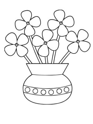 Çiçek Vazosu boyama sayfası,  coloring page, Çiçek Vazo 7, 