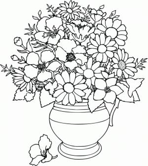 Çiçek Vazosu boyama sayfası,  coloring page, Çiçek Vazo 1, 