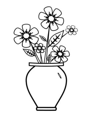 Çiçek Vazosu boyama sayfası,  coloring page, Çiçek Vazo 6, 