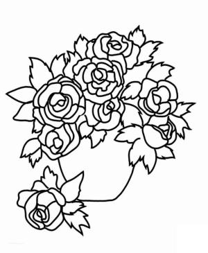 Çiçek Vazosu boyama sayfası,  coloring page, Çiçek Vazo 5, 