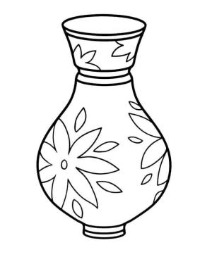 Çiçek Vazosu boyama sayfası,  coloring page, Tasarım Çiçek Vazo, 