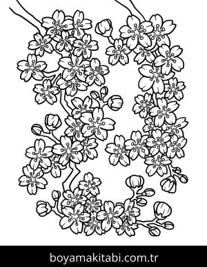 Çiçek boyama sayfası – çizgi film temalı, basit çizim