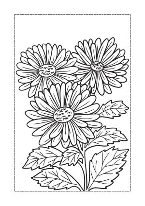 Çiçek boyama sayfası, Flower coloring page, , 