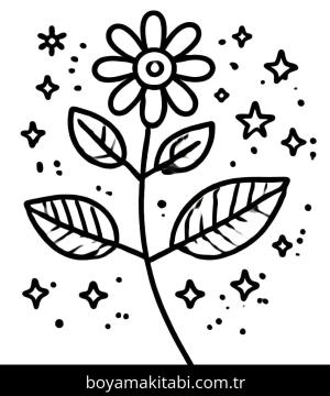 Çiçek boyama sayfası – keyifli zaman, renkli çizimler