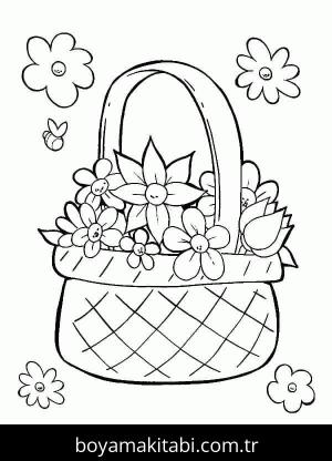 Çiçek boyama sayfası – okul öncesi, evde etkinlik