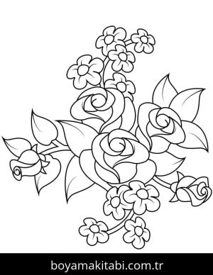 Çiçek boyama sayfası – evde etkinlik, ücretsiz yazdır