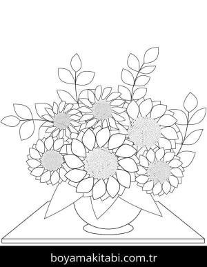 Çiçek boyama sayfası – keyifli zaman, renkli çizimler