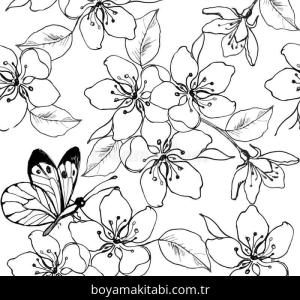 Çiçek boyama sayfası – boyama etkinliği, çocuk aktivitesi