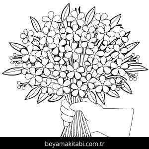 Çiçek boyama sayfası – eğlenceli etkinlik, el becerilerini geliştirir