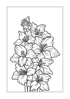 Çiçek boyama sayfası, Flower coloring page, , 