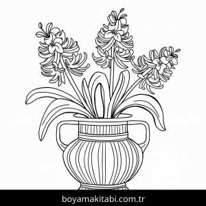 Çiçek boyama sayfası – çocuk aktivitesi, PDF indir