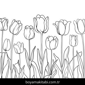 Çiçek boyama sayfası – ücretsiz yazdır, boyama etkinliği