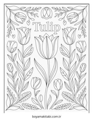 Çiçek boyama sayfası – boyama etkinliği, çocuk aktivitesi