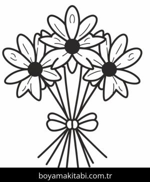 Çiçek boyama sayfası – yaratıcılığı geliştirir, keyifli zaman