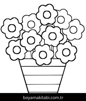 Çiçek boyama sayfası – ücretsiz yazdır, boyama etkinliği