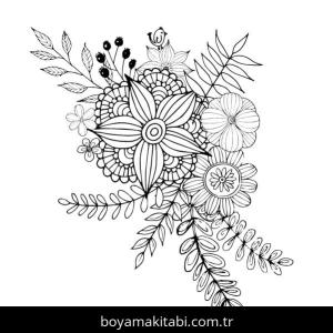 Çiçek boyama sayfası – kolay boyama, eğitici aktivite