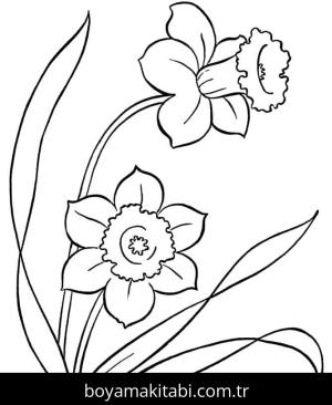 Çiçek boyama sayfası – kolay boyama, eğitici aktivite
