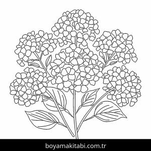 Çiçek boyama sayfası – evde etkinlik, ücretsiz yazdır