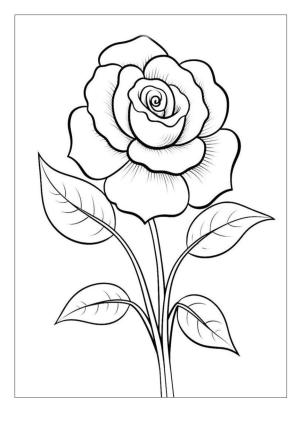 Çiçek boyama sayfası, Flower coloring page, , 