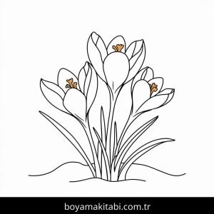 Çiçek boyama sayfası – boyama etkinliği, çocuk aktivitesi