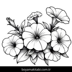 Çiçek boyama sayfası – boyama çalışması, yaratıcılığı geliştirir