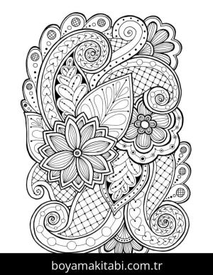 Çiçek boyama sayfası – evde etkinlik, ücretsiz yazdır