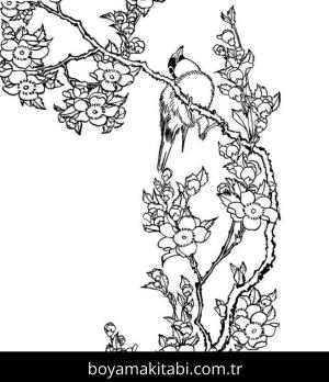 Çiçek boyama sayfası – eğlenceli etkinlik, el becerilerini geliştirir