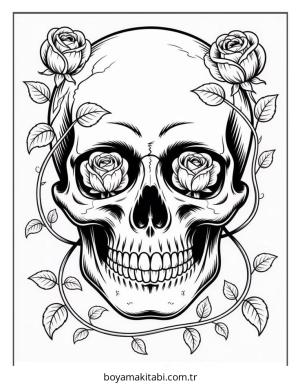 Çiçek boyama sayfası – basit çizim, kolay boyama