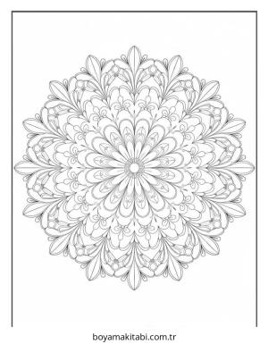 Çiçek boyama sayfası – PDF indir, sevimli karakter