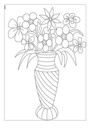 Çiçek boyama sayfası, Flower coloring page, , 