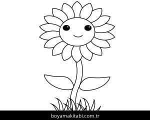 Çiçek boyama sayfası – okul öncesi, evde etkinlik