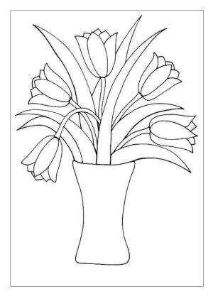 Çiçek boyama sayfası, Flower coloring page, , 